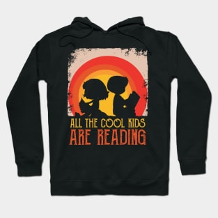 All The Cool Kids Are Reading Book Vintage Reto Sunset Hoodie